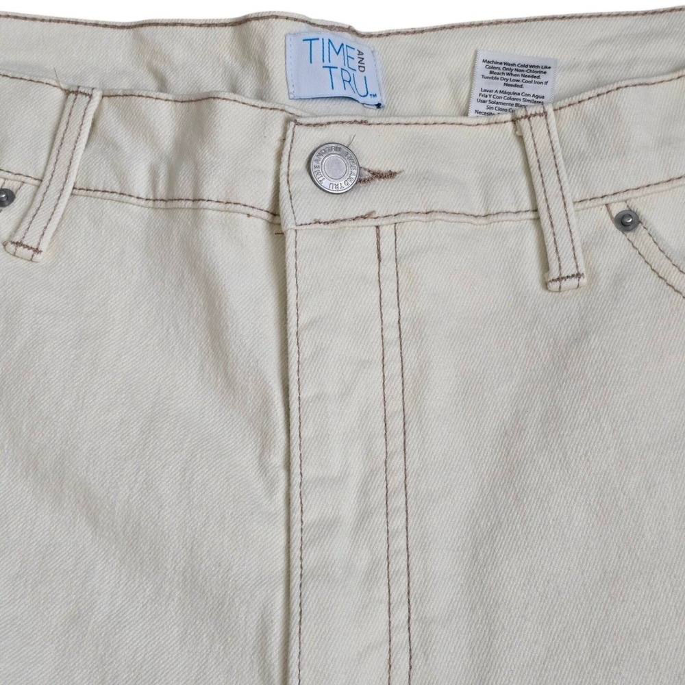 Time and Tru Womens High Rise Straight Leg Jeans Cream White Size 20 NWT - Picture 7 of 11